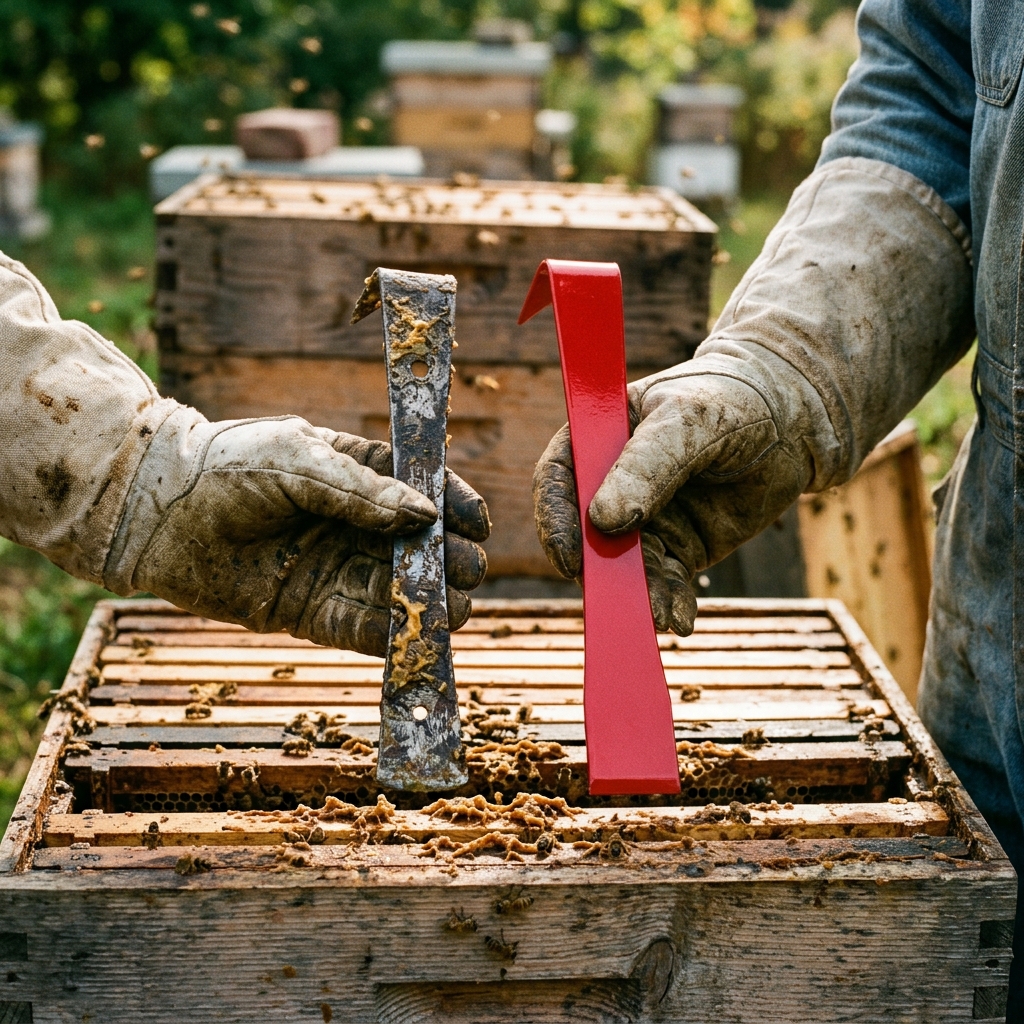 Comparison of different beekeeping hive tool styles